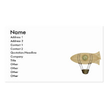 steampunk zeppelin airship business card templates