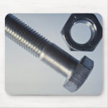 Steel hex bolt with hex nut mousepad