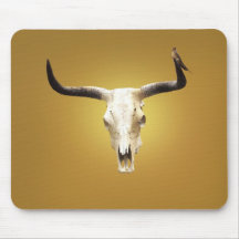 steer skull and bird mousepad