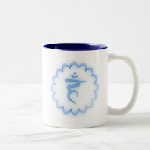 "Stenciled" Throat Chakra - Light Blue Coffee Mug