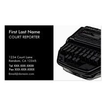 Stenograph machine Court Reporter business cards
