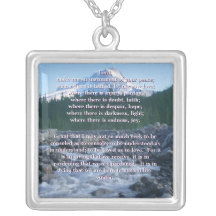 Sterling Silver Prayer of Saint Francis Necklace