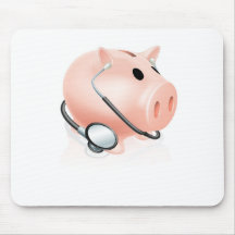 Stethoscope piggy bank mouse pad