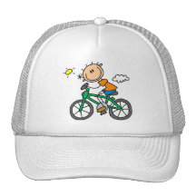Stick Boy Riding Bicycle Hats