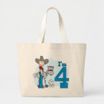 Stick Cowboy 4th Birthday Canvas Bags