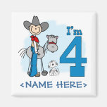 Stick Cowboy 4th Birthday Refrigerator Magnets