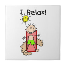 Stick Figure Boy I Relax Ceramic Tile