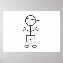 Stick Figure Boy Print