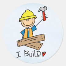Stick Figure Carpenter Sticker