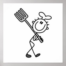 Stick Figure Chef With Fork Posters