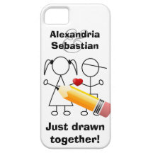 Stick Figure Couple With Heart Drawn Together