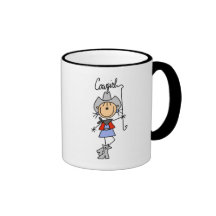 Stick Figure Cowgirl with Lasso Coffee Mugs