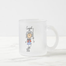 Stick Figure Cowgirl with Lasso Mugs