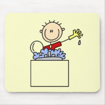 Stick Figure Doing Dishes Tshirts and Gifts Mousepad