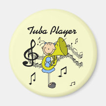 Stick Figure Girl Tuba Player T-shirts and GIfts Refrigerator Magnets