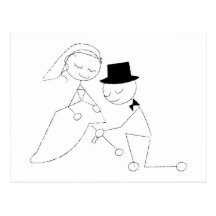Stick Figure Groom with Garter Postcards