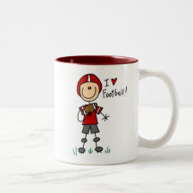 Stick Figure I Love Football T-shirts and Gifts Mug