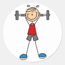 Stick Figure Lifting Weights Sticker