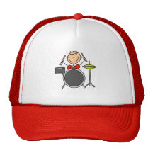 Stick Figure Male Drummer T-shirts and Gifts Trucker Hat
