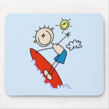 Stick Figure Surfer Boy Tshirts and Gifts Mouse Pad