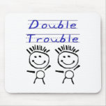 Stick Figure Twins Mouse Mat