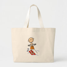 Stick Figure Water Skiing Tshirts and gifts Canvas Bag