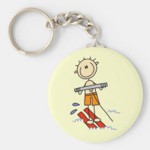 Stick Figure Water Skiing Tshirts and gifts Keychain