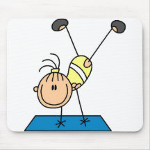 Stick Girl Doing Flips Tshirts and Gifts Mousepads