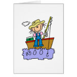 Stick Girl Fishing Cards