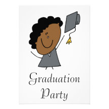 Stick Girl Grad Personalised Invite