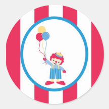 sticker circus cute fun clown balloons stripes