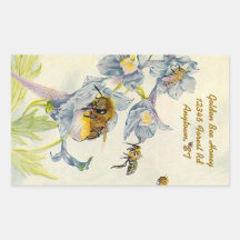 Sticker Honey Bees Morning Glory Flowers Beekeeper