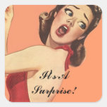 Sticker Pretty Retro Lady Fun Surprise Party Seals