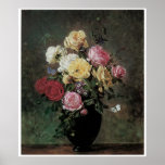 Still Life of Flowers in a vase, 1875 Poster