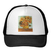 Still life - Vase with twelve Sunflowers, Vincent Mesh Hat