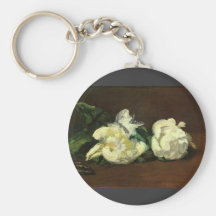 Still life, White Peony by Edouard Manet Keychains