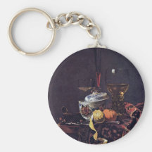 Still Life With Chinese Tureen By Kalf Willem Keychains