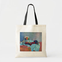 Still Life With Fruit Basket And Knife By Gauguin Canvas Bag