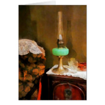 Still Life With Hurricane Lamp Greeting Card