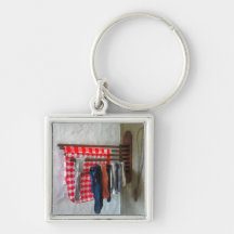 Stockings Hanging to Dry Key Chains