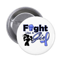 Stomach Cancer Fight Like A Girl Silhouette Buttons
