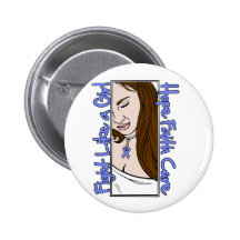 Stomach Cancer Hope Fight Like A Girl Button