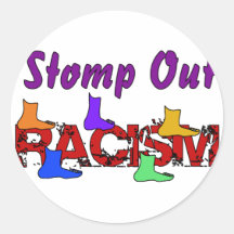 Stomp Out Racism Round Stickers