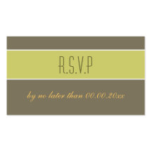 Stone avocado green rsvp response business card templates