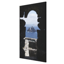 Stone Beehive Monk Huts Clochanson Skellig Michael Stretched Canvas Print