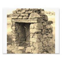 Stone Fire place remains standing Art Photo