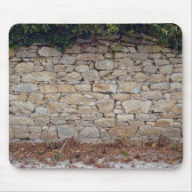 Stone Wall And Trees Background Texture Mousepads