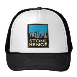 Stonehenge art deco travel poster mesh hats