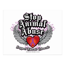 Stop Animal Abuse Wings Post Cards
