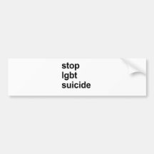stop lgbt suicide bumper sticker